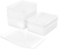 Cetomo 15 Cells Plastic Underwear Sock Drawer Organizer with Lid, Lidded Storage Box with Dividers for Bras and Socks, Basket for Closet, Stackable, White, 15 Compartments (31 x 24 x 8 cm) by Cetomo