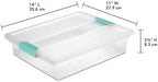 Sterilite Clip Box, Stackable Clear Plastic Bins- Large, 6-Pack - Image 3