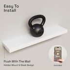Solid Wood Floating Shelves for Wall 30 Inches Long, White Wooden Shelf - Image 5