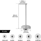 Toilet Paper Holder Stand SUS304 Stainless Steel Freestanding Toilet Wipes Dispenser Modern Bathroom Storage Floor Free Standing Toilet Tissue Roll Holder, Brushed Nickel Finish - Image 2