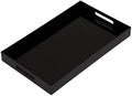 Glossy Black Sturdy Acrylic Serving Tray with Handles-12x20Inch-Serving Coffee,Appetizer,Breakfast,Butler-Kitchen Countertop Makeup Drawer Organizer-Vanity Table Ottoman Decorative Tray by KEVLANG