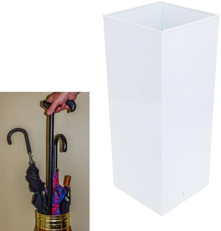 Umbrella Stand, Umbrella Holder for Entryway, Metal Square Umbrella Rack Organizer Freestanding, for Canes Walking Sticks (White) - Image 6