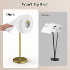Brushed Gold Toilet Paper Holder Stand Free Standing Tissue Roll Holder - Image 6