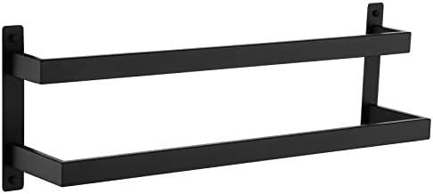 KOKOSIRI Towel Bars Black Bath Towel Holders 20 Inches Bathroom 2-Tiers Ladder Towel Rails Wall Mounted Towels Shelves Rack Stainless Steel, B5008BK-L20 by KOKOSIRI