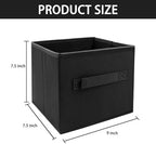 EBIGIC Small Storage Bins[6 Pack] 9.0"x7.5"x7.5" Small Size Fabirc Foldable Closet Toy Organizer Collapsible Cloth Black - Image 2