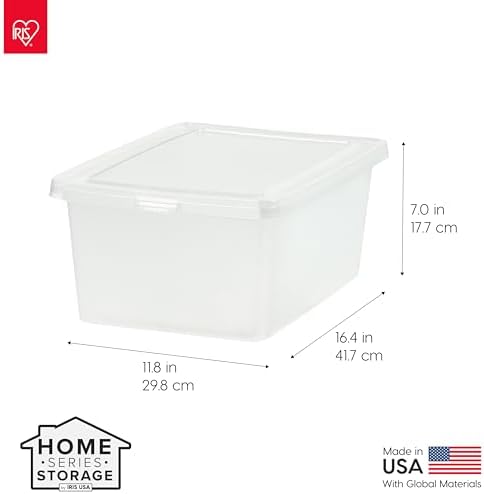 IRIS USA 12-Pack 17 Qt Storage Bins with Lids, Clear, Stackable - Image 2