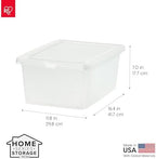 IRIS USA 12-Pack 17 Qt Storage Bins with Lids, Clear, Stackable - Image 2