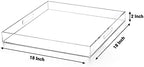 Clear extra large Ottoman Tray with Handles 18"x18"x2" Spill proof Acrylic Serving Tray Organizer Tray Decorative safe edge tray For Living Room Entryway Bedroom Kitchen Coffee Table coutertop - Image 2