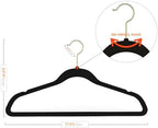 Korpai 60 Pack Black Velvet Hangers,Felt Hangers with Gold 360 Swivel Hook,Suit Hanger for Closet Organizer, Non Slip,Heavy-Duty,Space Saving,Slim Clothes Hangers for Coats,Outfit,Shirts,Suits,ect - Image 2