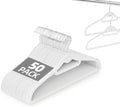 Velvet Stackable Hangers 50 Pack Space Saving Cascading Hook White by Fotoumgl