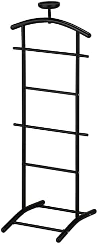 KB Designs - Suit & Tie Freestanding Valet Stand Clothing Organizer Rack, Black - Image 2