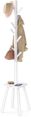 VASAGLE Coat Rack Freestanding, 8 Hooks, Storage Shelf, 69.2 Inch Tall by VASAGLEbySONGMICSHOME