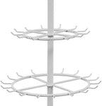 Rotating Tie Rack,Free Standing Belt Display Shelf with Adjustable Feet,66.1in High Metal Scarf Hanger Stand Retail Display Racks for Clothing Store (White) - Image 5