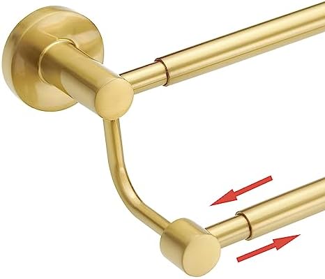 BESy Double Towel Bar Towel Rack for Bathroom Wall Mounted Brushed Gold by BESy