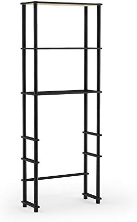 Furinno Turn-N-Tube with 3 Shelves Toilet Space Saver, Espresso/Black - Image 7