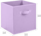 Stero 13x13x13 Inch Fabric Storage Bins 6 Pack Fun Colored Durable Storage Cubes with Handles Foldable Cube Baskets for Home, Kids Room, Closet and Toys Organization Purple - Image 2