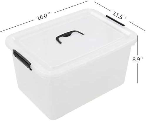 4-Pack 17.5 Quart Clear Storage Box, Plastic Storage Bins with Lids - Image 2