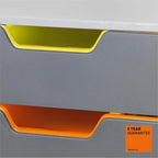 Durable Varicolor Drawer Organizer, 5 Color Coded Drawers, Gray - Image 5