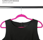 Simplify Slim Velvet Clothes Hangers | 100 Pack | Non-Slip | Shirts | Suit | Pants | Dresses | Garments | Closet Storage & Organization | Durable | Fuchsia - Image 3