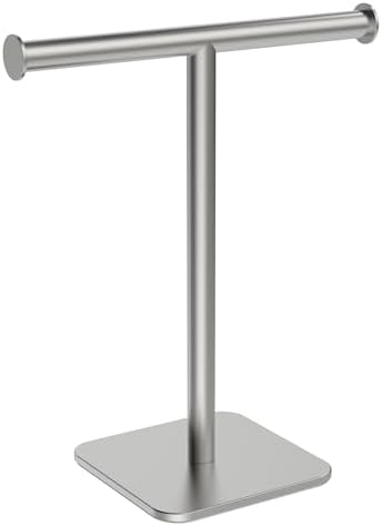 RUACQ T-Shape Hand Towel Holder Stand, 12inch, Brushed Nickel by Ruacq