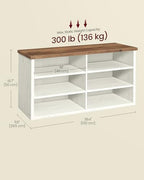 VASAGLE Shoe Bench, Storage Bench, 11.6 x 39.4 x 19.7 Inches - Image 3