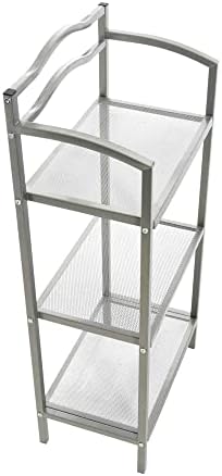 Household Essentials 3-Tier Metal Bathroom Storage Shelf, Silver - Image 4