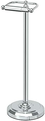 Gatco 1436C Toilet Paper Holder Stand, Chrome Finish, Freestanding Bathroom Floor Stand, Pedestal, Weighted Base, 22 Inch by Gatco