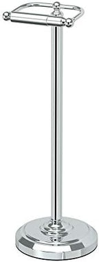 Gatco 1436C Toilet Paper Holder Stand, Chrome Finish, Freestanding Bathroom Floor Stand, Pedestal, Weighted Base, 22 Inch by Gatco