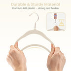 Kids Hangers, Childrens Hangers with 10 Clips, 14'', Beige, 50 Pack - Image 5
