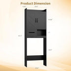 Garvee Over the Toilet Storage Cabinet with Adjustable Shelf, Black - Image 2