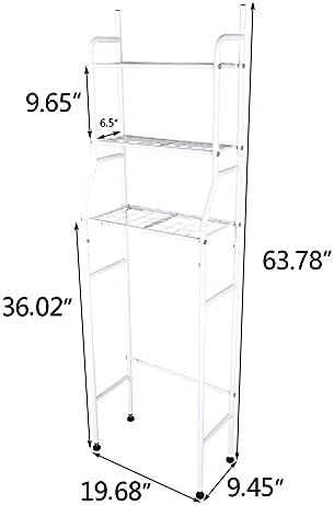 3-Shelf Bathroom Organizer Over Toilet, Space Saver Storage, White - Image 2