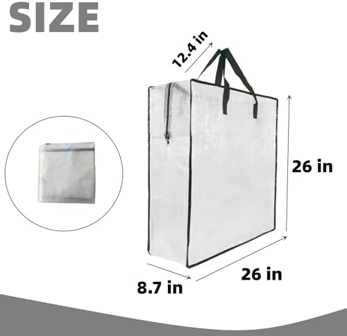 6 Pack Clear Storage Bags with Zipper and Handles, Blanket Bags For Closet Storage, Moving and Packing Supplies for College, Underbed Storage Organizer for Clothes Pillow Bedding Christmas Wreath - Image 2