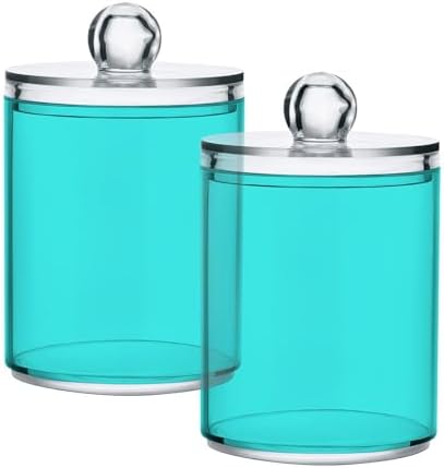4 Pack Qtip Holder Dispenser with Lids,Blue Storage Containers,Bathroom Canisters Organizer for Cotton Ball,Cotton Swab,Cotton Round Pads,Floss 21214710 - Image 7