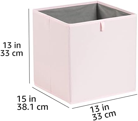 Amazon Basics Collapsible Cube Organizer Bins, Closet Storage Organizer Baskets for Shelves, Space-Saving, 13" x 15" x 13", Peony Pink, Pack of 6 - Image 5
