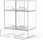 Clear Stackable Storage Drawers Set of 5 Bathroom Makeup Organizer Bins by Unknown