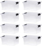 Superio 6.6 Quart Clear Plastic Storage Boxes with Lids, Stackable Organizer Containers, BPA-Free Storage Bins for Home, Office, School & Dorm, 8 Pack by Superio
