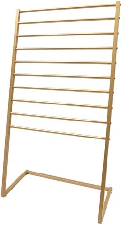 Scarf Organizer, Metal Hijab Organizer, 10 Tier Scarf Holder Hanger for Multiple Scarves, Freestanding Hijab Stand Belt Pants Hanging Rack for Home, Commercial, Clothing Store (Gold, 80cm) by MARTEXBUY