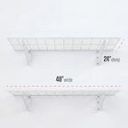 SafeRacks Steel Garage Wall Shelves 2-Pk w/Hooks, 500lb, White (24x48) - Image 3