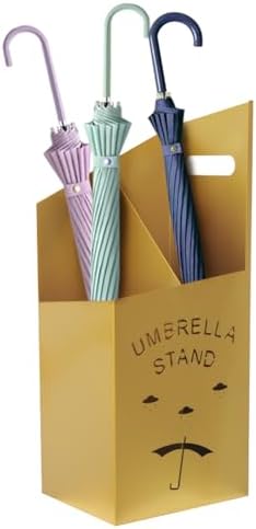 9.84" D x 7.87" W x 23.62" H Detachable Base Umbrella Stand - Elegant Raindrop Design, Water Collection Tray, Gold/Black Finish, Durable Home & Office Organizer - Image 7