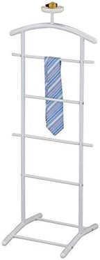 KB Designs - Suit & Tie Freestanding Valet Stand Clothing Organizer Rack, White - Image 2
