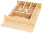 Clikuutory Natural Birch Wood Utensil Drawer Insert Organizer with 7 Compartments, Space-Saving Sturdy Drop-In Cutlery Divider Tray, Kitchen Cabinet Storage for Silverware, Spoons, Forks and Knives by Turnyourhouseintoahome