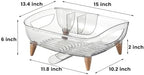 Dish Rack, Dish Drying Rack for Kitchen Counter, Dish Drainer with Drainboard Set and Utensil Holder, Sink Drying Dish Strainer Rack (Clear) - Image 3
