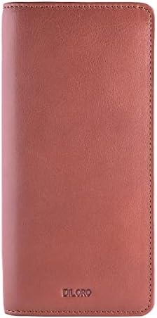 DiLoro Leather Zippered Triple or Quad Pen Case Pencil Pouch Holder for Three or Four Fountain Ballpoint Rollerball Pens or Glasses (Nappa Bugatti) by DiLoroSwitzerland