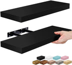 Sorbus 16 Inch Floating Shelves for Wall (2 Pack, Black) by Sorbus