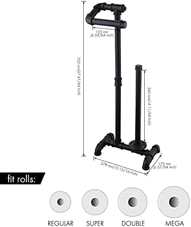 KES Rustic Toilet Paper Holder with Reserve, Farmhouse Toilet Roll Holder - Image 3