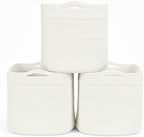 danpinera 13 Inch Cube Storage Baskets, 3-Pack Woven Fabric Organizer Bins, 13"x13" Square Baskets for Cube Storage for Shelves, Baby Nursery, Closet Organizer, White by danpinera