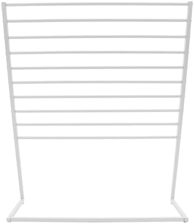 Scarf Display Stand, 10 Tier Metal Scarf Holder Organizer, Scarf Hanger Scarf Holder Scarf Organizer Belt Organizer Pants Rack Scarf Rack for Commercial Clothing Retail Store (White, 120cm) - Image 6