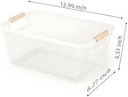 2-Pack Metal Mesh Basket, Medium Wire Storage Organizer with Wood Handle for Kitchen Pantry, Bathroom, Cabinet, Closet, Picnic & Home Organization , Medium, White - Image 2