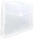 JAM PAPER Plastic Expansion Envelopes w/Hook & Loop Closure - Letter Booklet - 9 3/4 x 13 with 2 Inch Expansion - Clear - 12/Pack - Image 3