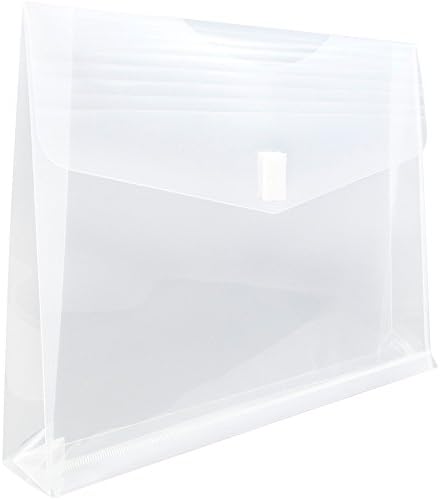 JAM PAPER Plastic Expansion Envelopes w/Hook & Loop Closure - Letter Booklet - 9 3/4 x 13 with 2 Inch Expansion - Clear - 12/Pack - Image 3